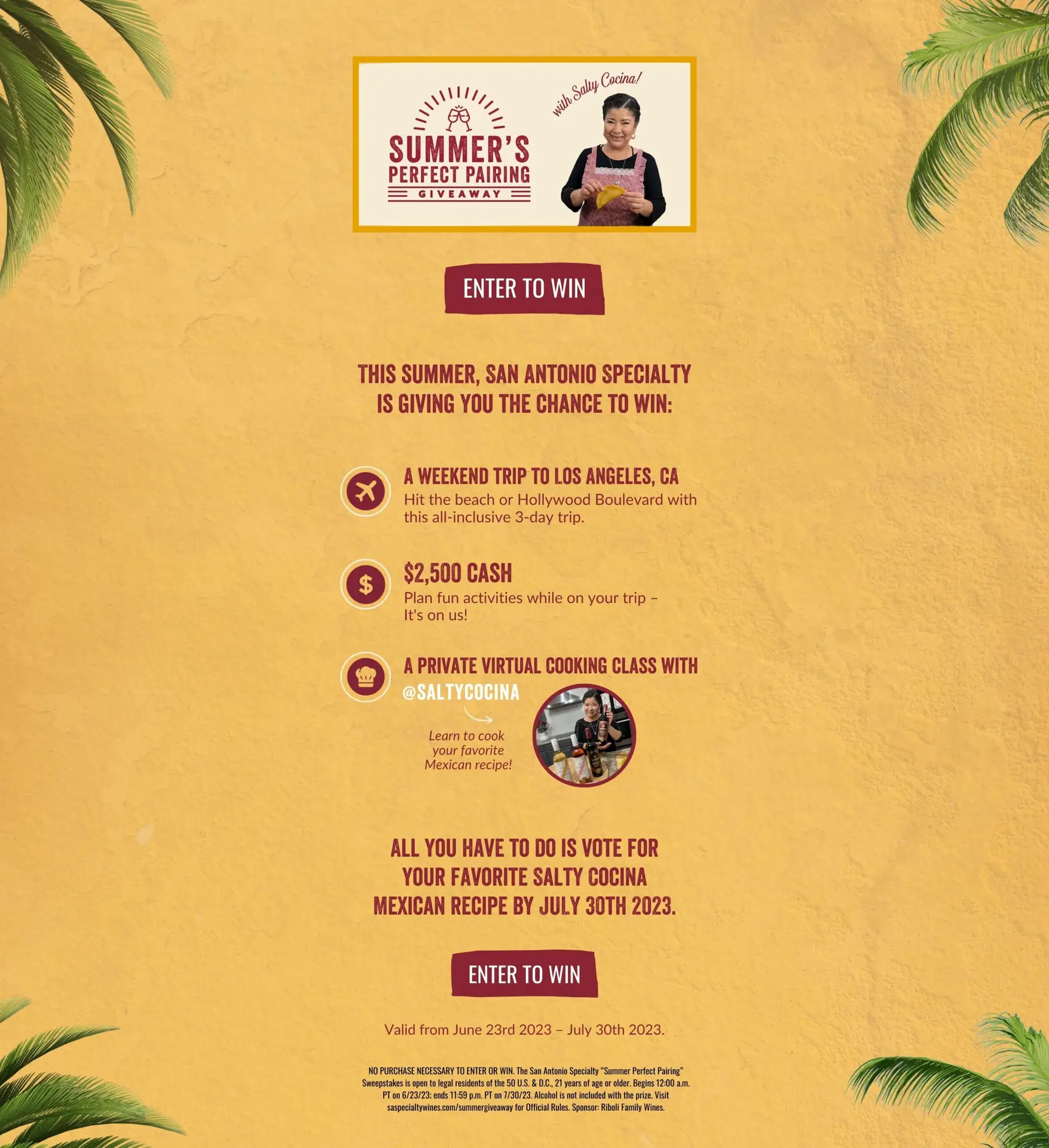 San Antonio Specialty Summer's Perfect Pairing Campaign in partnership with Salty Cocina